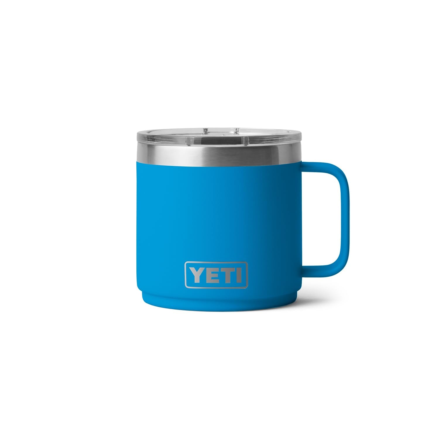 Yeti Rambler 14 Oz Stackable Mug, Vacuum Insulated, Stainless Steel With Magslider Lid, Big Wave Blue